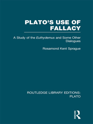 cover image of Plato's Use of Fallacy (RLE